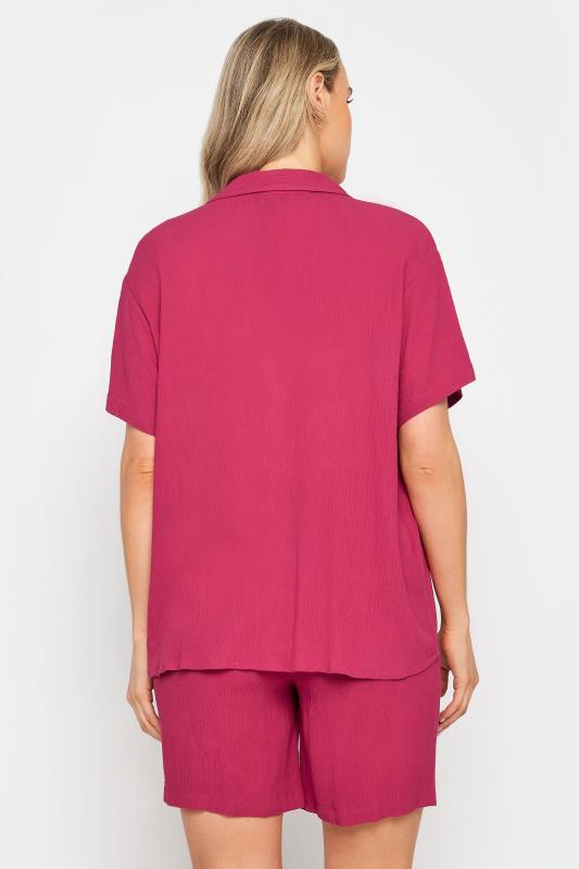 LTS Tall Womens Pink Textured Shirt | Long Tall Sallly 3