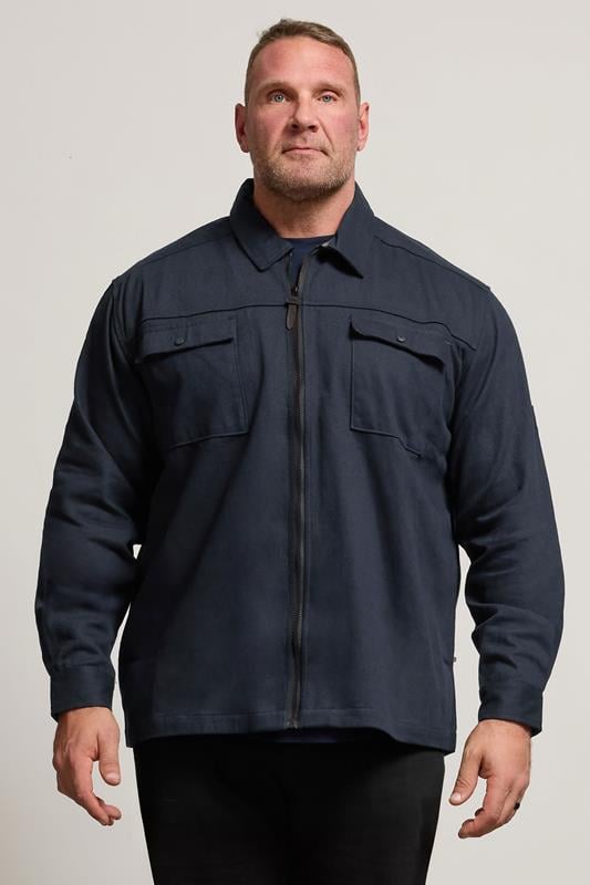D555 Big & Tall Navy Blue Shacket