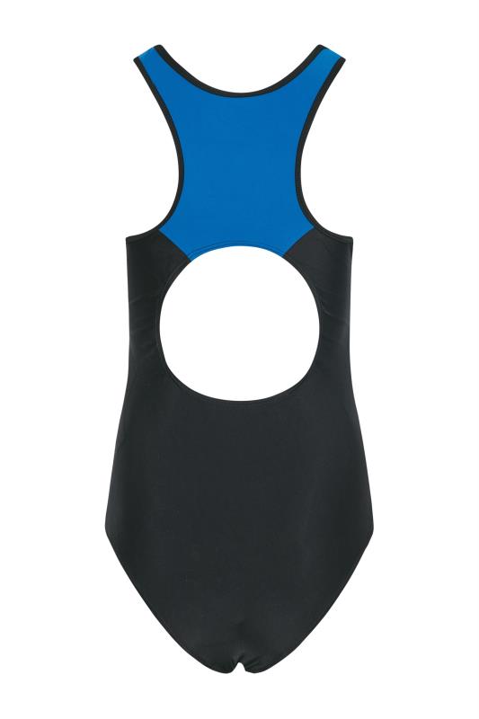 LTS Tall Women's Navy Blue & Blue Contrast Active Contour Swimsuit | Long Tall Sally 6