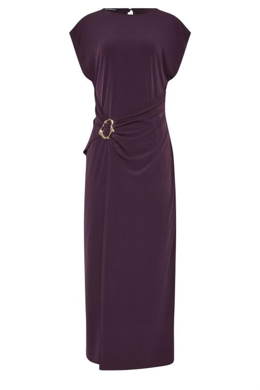 LTS Tall Women's Purple Draped Buckle Detail Midaxi Dress | Long Tall Sally 5