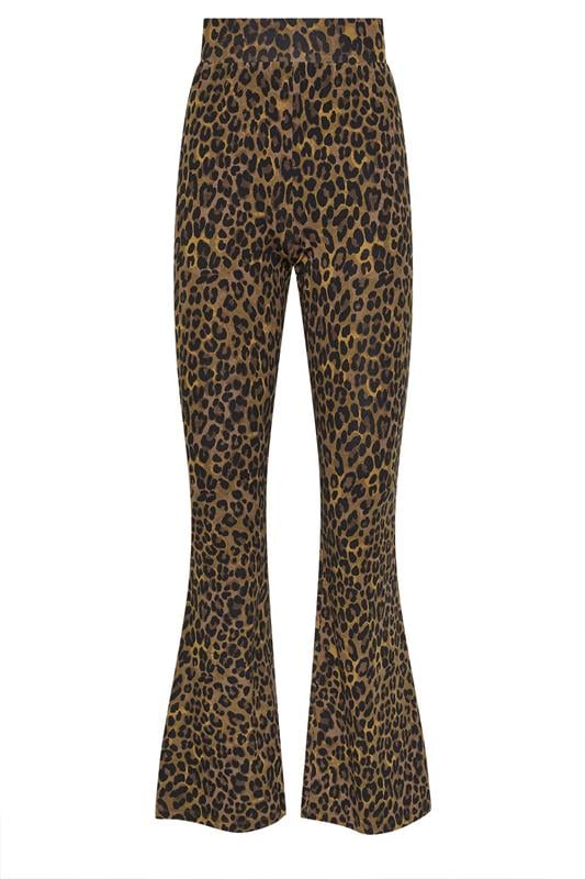 LTS Tall Brown Leopard Print Flared Leggings | Long Tall Sally 5