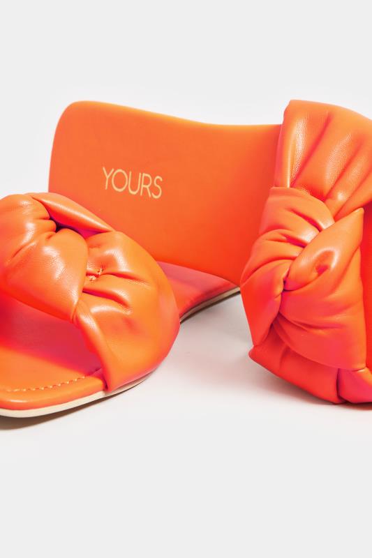 Plus Size Orange Knot Mule Sandals In Extra Wide EEE Fit | Yours Clothing  5