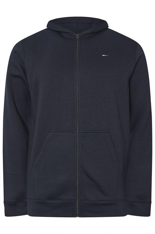 BadRhino Big & Tall Navy Blue Zip Through Hoodie | BadRhino 5