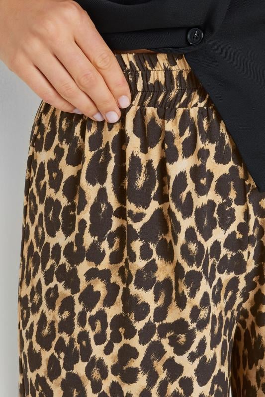 LTS Tall Black Leopard Print Wide Leg Trousers | Long Tall Sally 5