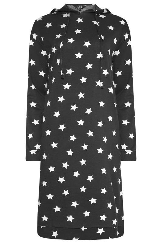 Tall Women's LTS Black Star Print Hoodie Dress | Long Tall Sally 6