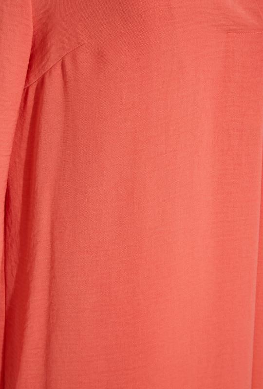 LTS Tall Women's Coral Pink V-Neck Twill Shirt | Long Tall Sally 4
