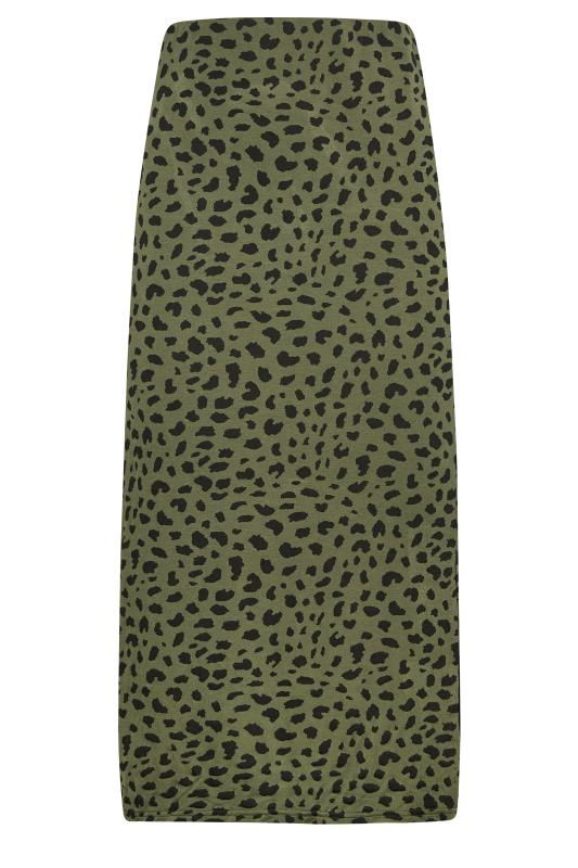 LTS Tall Women's Khaki Green Dalmatian Print Midi Skirt | Long Tall Sally 4