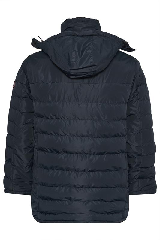 D555 Big & Tall Navy Blue Sherpa Lined Puffer Jacket | BadRhino 5