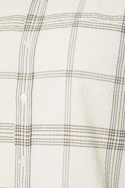 BadRhino Big & Tall Natural Brown Textured Checked Shirt | BadRhino 8