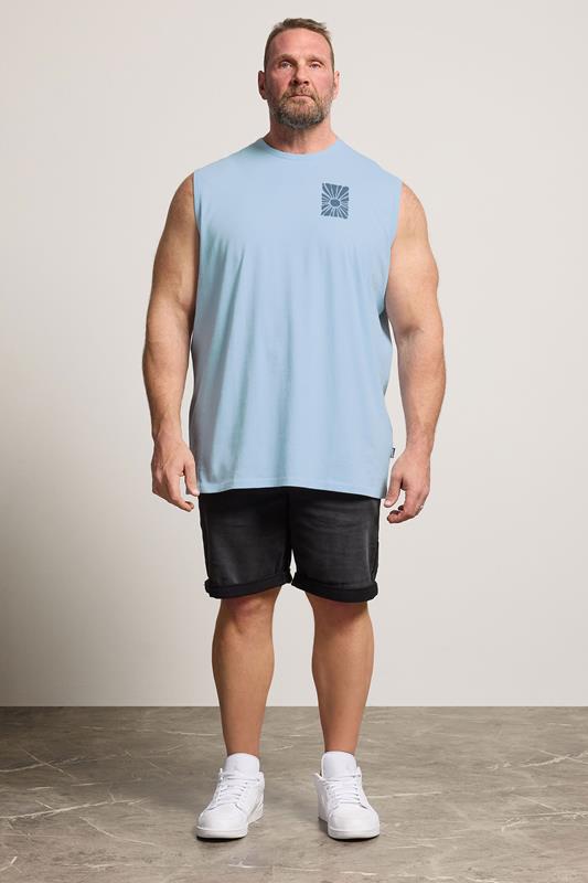 BadRhino Big & Tall Blue Extra Long Sun Tonal Muscle Vest | BadRhino 1
