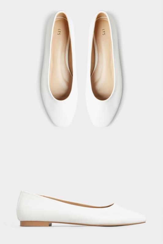 LTS Off-White Almond Toe Ballerinas In Standard Fit | Long Tall Sally 2
