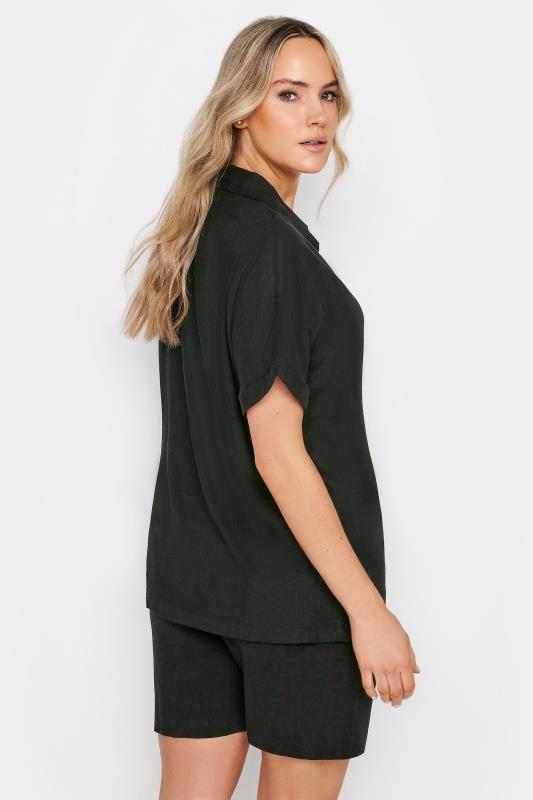 LTS Tall Womens Black Linen Short Sleeve Shirt | Long Tall Sally 5