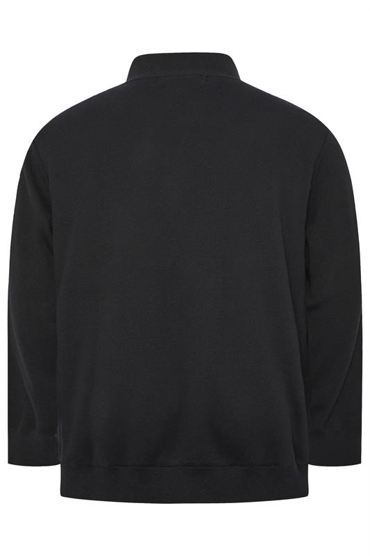 BadRhino Big & Tall Black Knitted Borg Zip Up | BadRhino 7