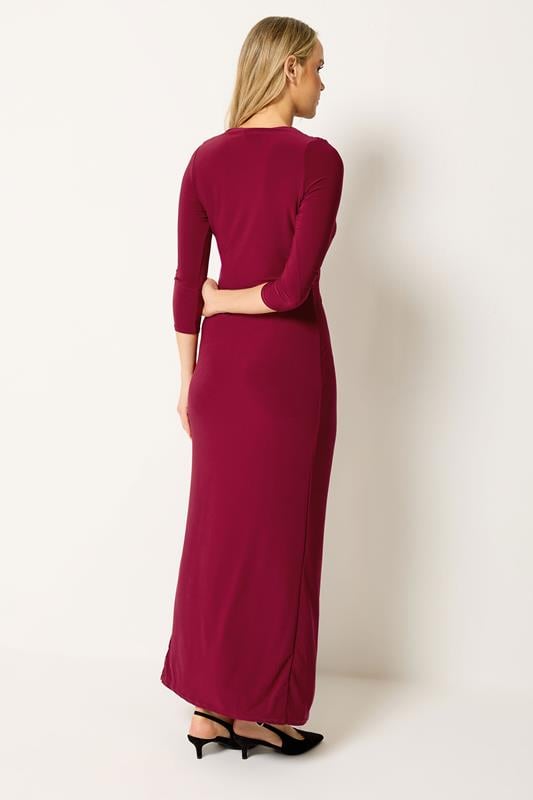 LTS Tall Women's Berry Red Drape Wrap Maxi Dress | Long Tall Sally 2