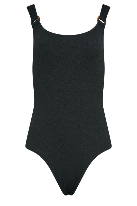 LTS Tall Black Textured Buckle Swimsuit | Long Tall Sally 5