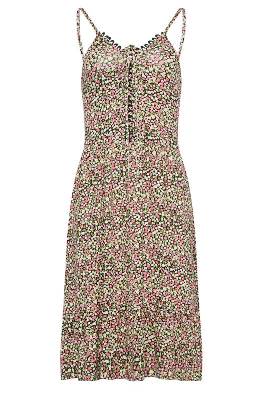 LTS Tall Womens Pink Floral Tie Mini Sundress | Long Tall Sally  6
