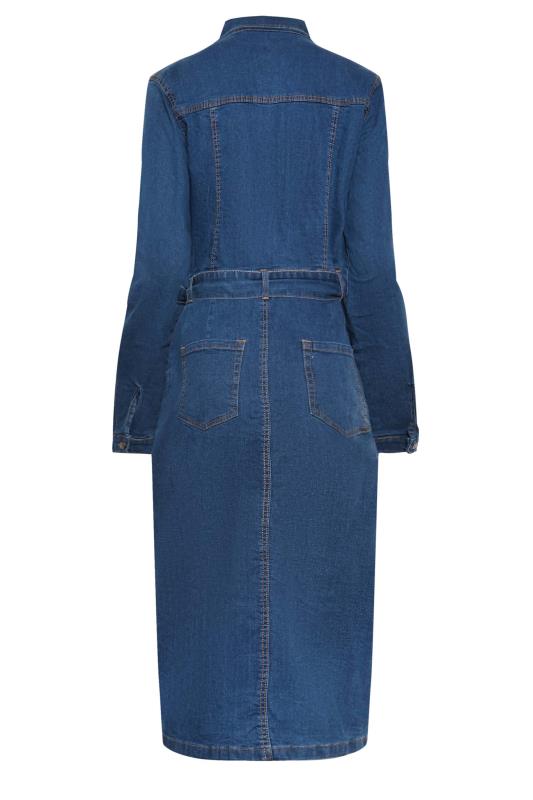 LTS Tall Womens Blue Denim Button Through Midi Dress | Yours Clothing  7