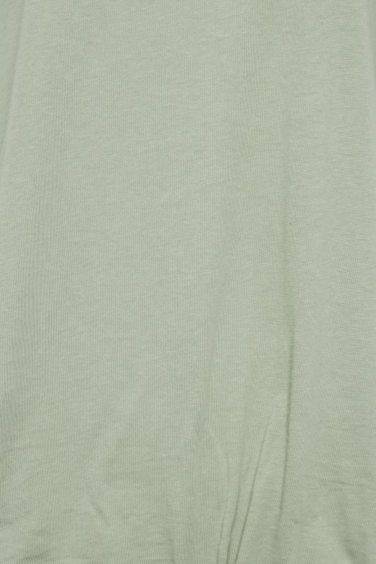 LTS Tall Khaki Green Drawstring Hem Cotton T-Shirt | Long Tall Sally 5