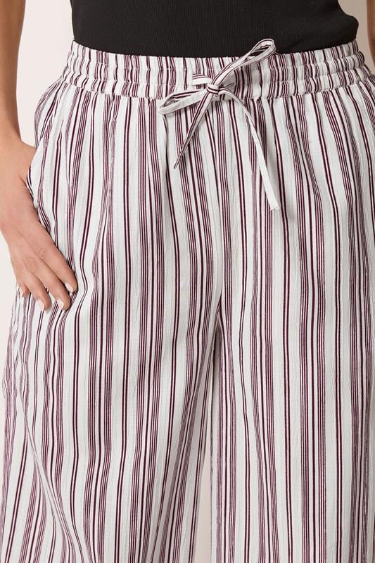 LTS Tall Women's Red & White Stripe Wide Leg Trousers | Long Tall Sally 5