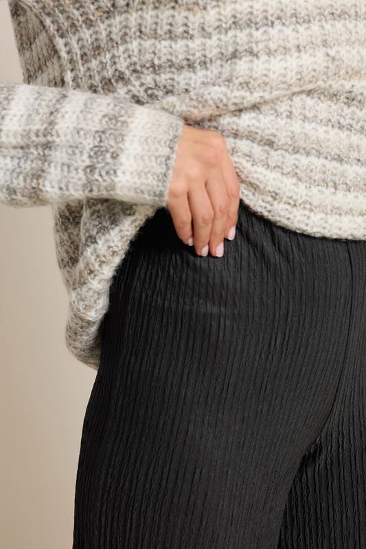 LTS Tall Black Textured Elasticated Waist Trousers | Long Tall Sally 4