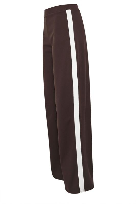 LTS Tall Brown Stripe Wide Leg Trousers | Long Tall Sally 2