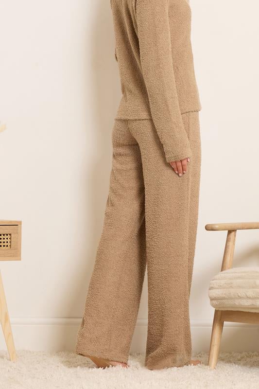 LTS Tall Women's Camel Brown Chenille Wide Leg Trousers | Long Tall Sally 3