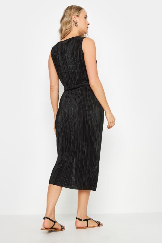 LTS Tall Black Plisse Sleeveless Midi Dress | Long Tall Sally 3