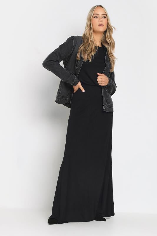 Black flare maxi skirt hotsell