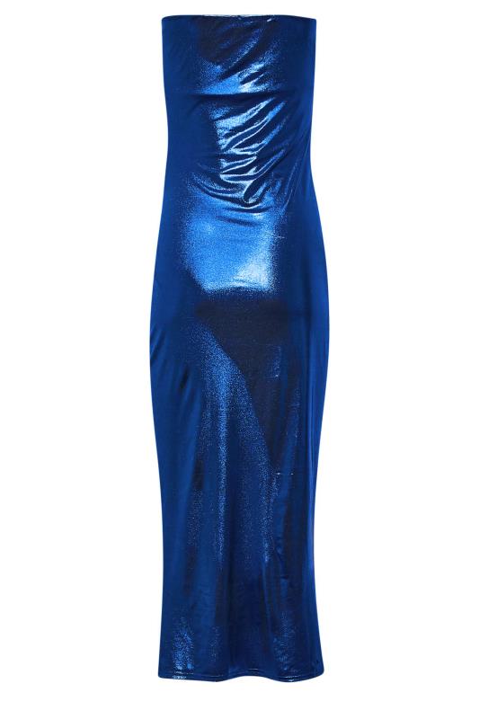 LTS Tall Women's Blue Two Tone Metallic Midi Dress | Long Tall Sally 7