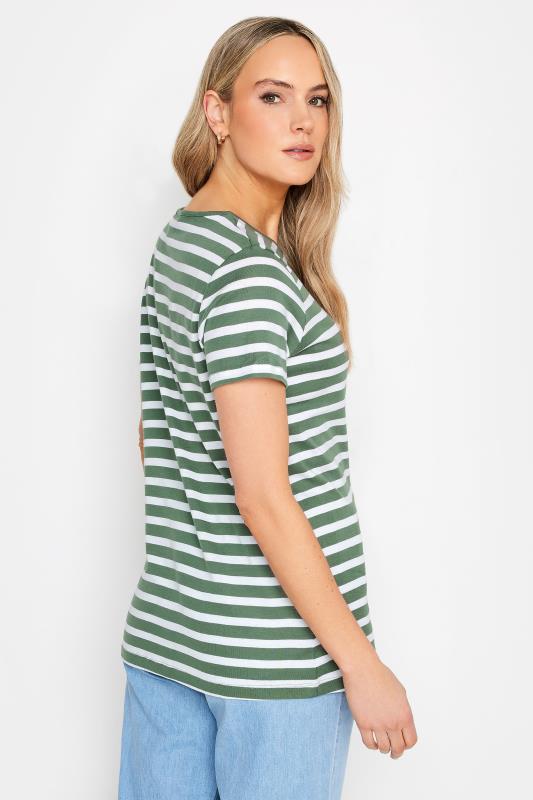 LTS Tall Womens 3 PACK Cream & Khaki Green Stripe Short Sleeve T-Shirts | Long Tall Sally 6