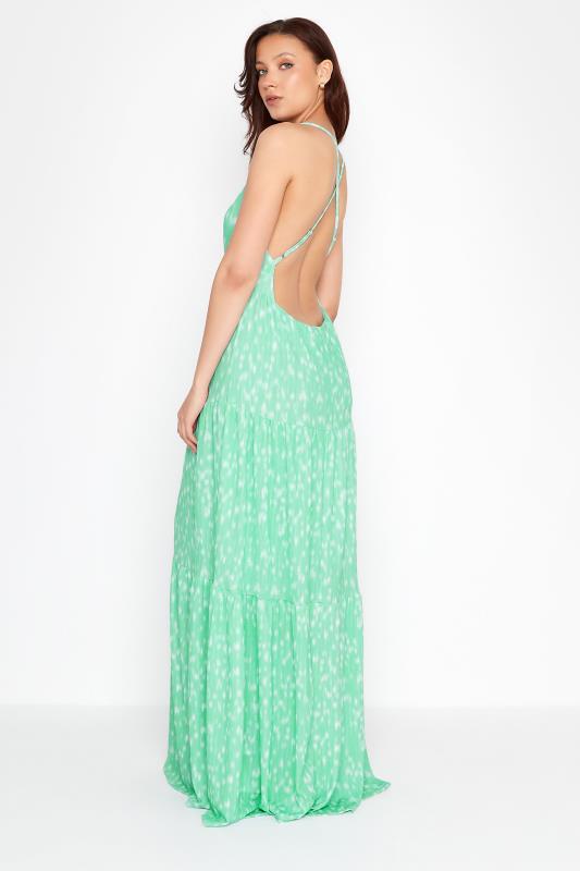 LTS Tall Women's Mint Green Spot Print Cross Back Tiered Maxi Dress | Long Tall Sally 4