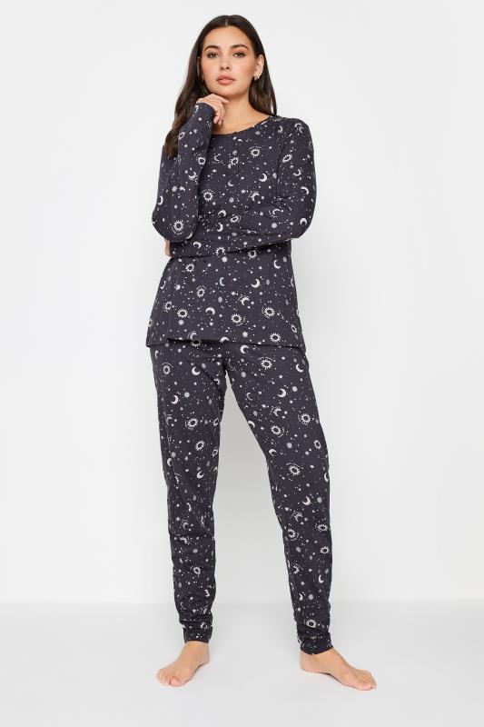 LTS Tall Womens Dark Blue Star Print Cuffed Pyjama Set | Long Tall Sally  3