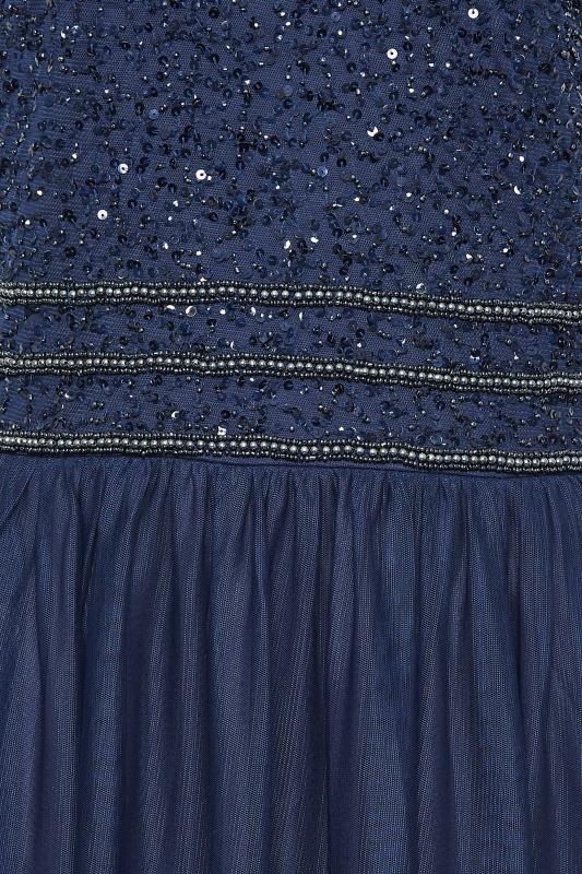 LTS Tall Women's Navy Blue Sequin Hand Embellished Maxi Dress | Long Tall Sally 5