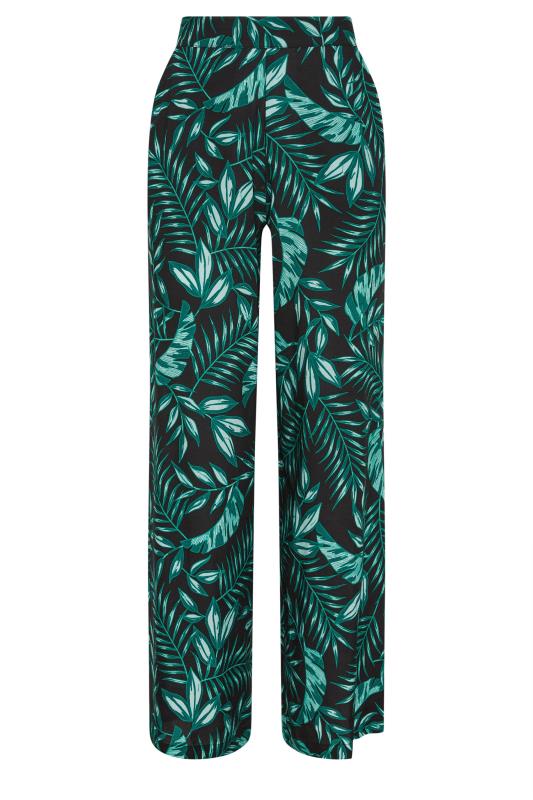 LTS Tall Women's Black Tropical Print Wide Leg Trousers | Long Tall Sally 5
