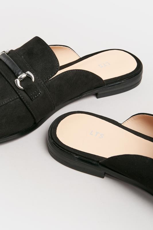 LTS Black Faux Suede Mule Loafers In Standard Fit | Long Tall Sally 5