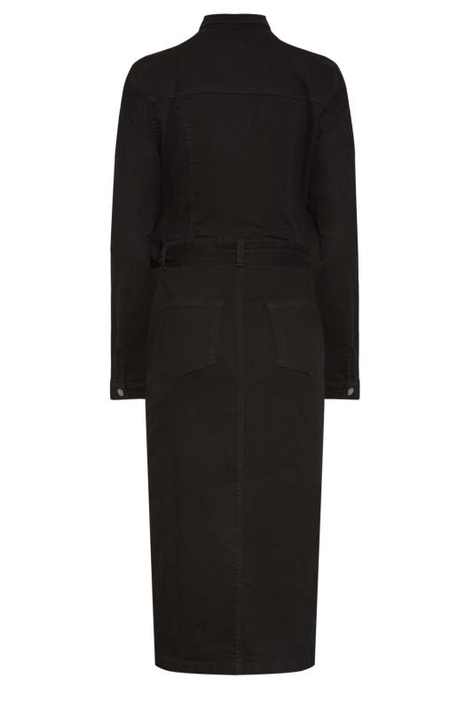 LTS Tall Womens Black Denim Button Through Midi Dress | Yours Clothing  7