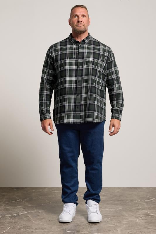 BadRhino Big & Tall Green Check Long Sleeve Shirt | BadRhino 1