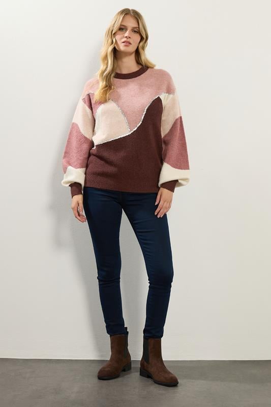 LTS Tall Pink Contrast Sequin Jumper | Long Tall Sally 2