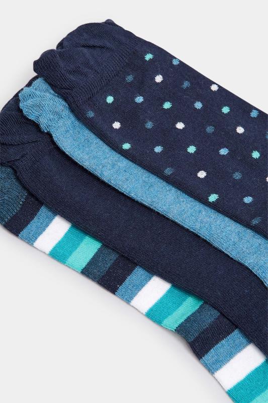 4 PACK Navy Blue Spot Print Socks | Yours Clothing  4
