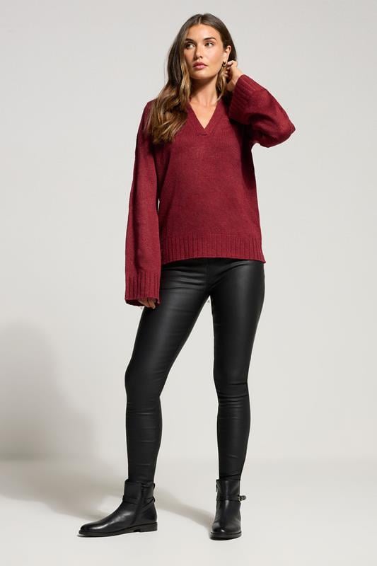 LTS Tall Red Knitted Collared Jumper | Long Tall Sally 2