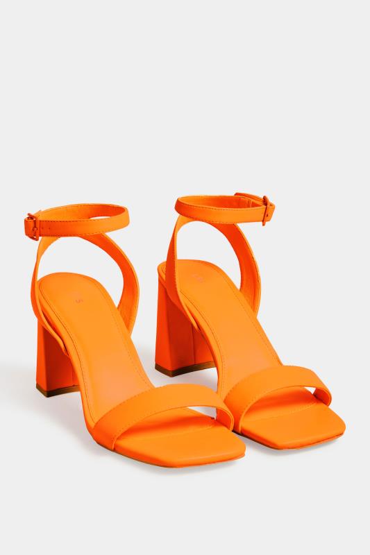 LTS Orange Block Heel Sandal in Standard Fit | Long Tall Sally 2