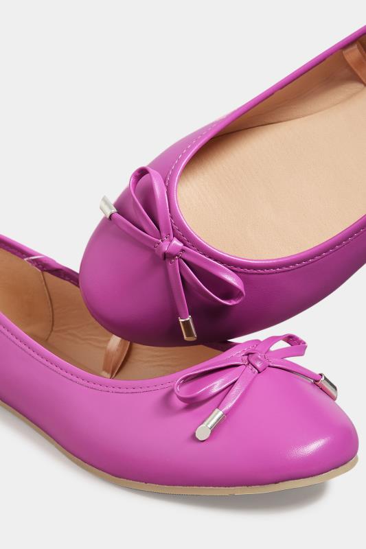 Pink Ballerina Pumps In Wide E Fit & Extra Wide EEE Fit | Yours Clothing 5