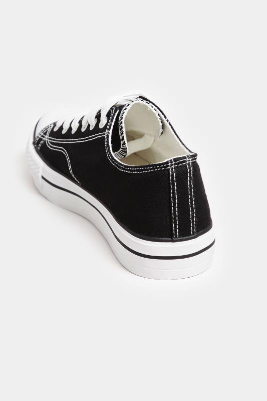 LTS Black Platform Canvas Trainers In Standard Fit | Long Tall Sally  4