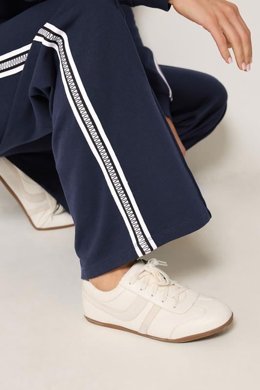 LTS Tall Women's Navy Blue Side Tape Wide Leg Joggers | Long Tall Sally 4