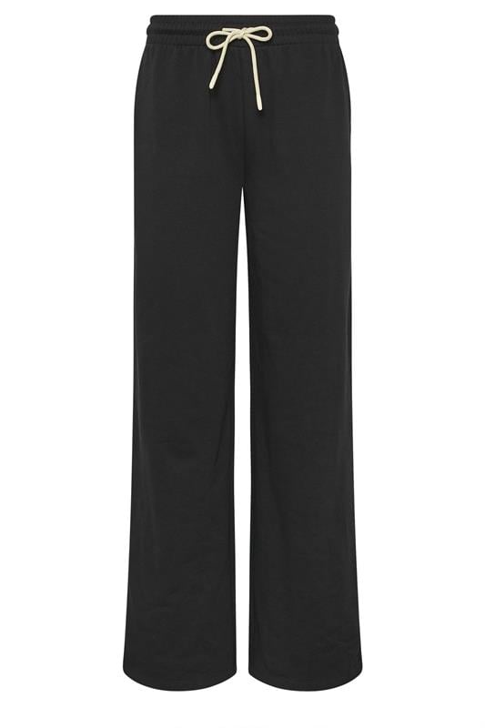 LTS Tall Black Pipe Detail Wide Leg Joggers | Long Tall Sally 1