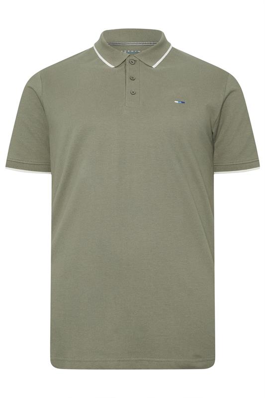 BadRhino Big & Tall 3 PACK Blue/Green/Brown Tipped Polo Shirt | BadRhino 2