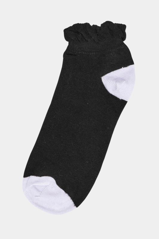 YOURS 4 PACK Plus Size Black Contrast Heel Ankle Socks | Yours Clothing  6