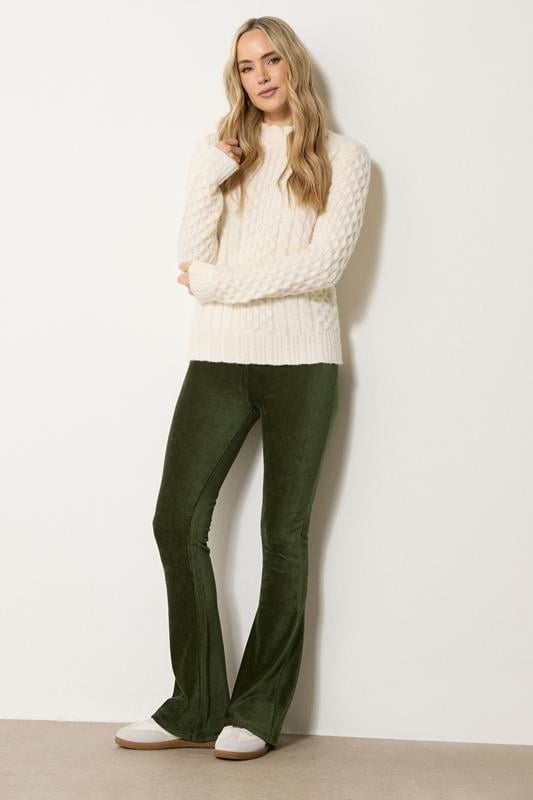 Tall  LTS Tall Khaki Green Cord Kick Flare Leggings