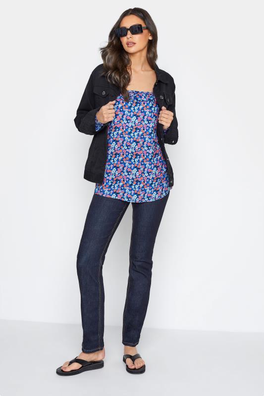 Tall Women's LTS Blue Ditsy Floral Square Neck Top | Long Tall Sally 2