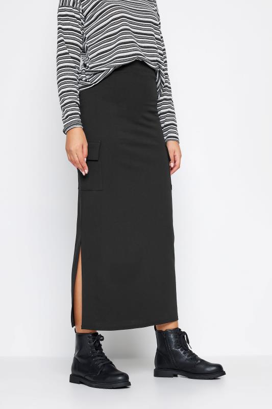 LTS Tall Womens Black Scuba Cargo Skirt | Long Tall Sally  1